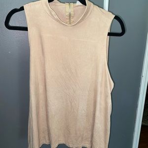 High neck velvet tank top